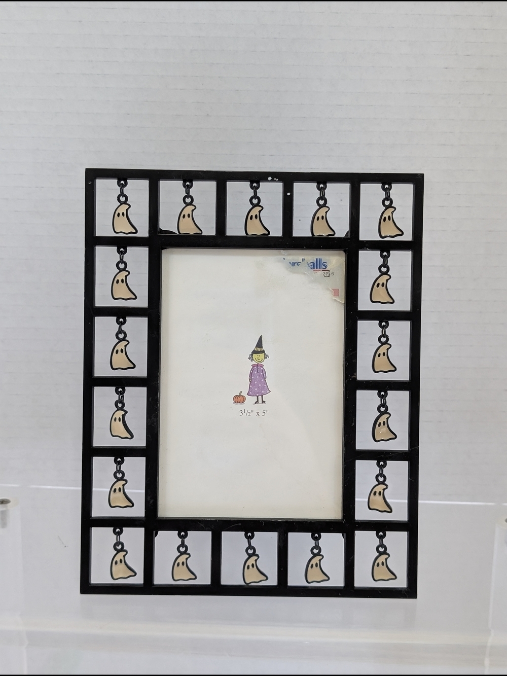 Black Halloween Ghost Chain Picture Frame - Home Accents